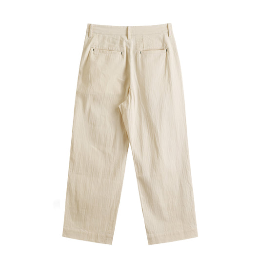 ヘリンボーンワイドストレートチノパンツ【受注生産】