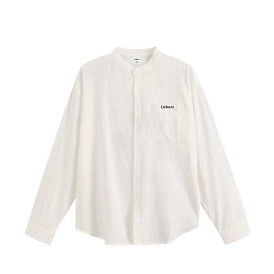バンドカラーリネンシャツ フラックス Lob RAB【受注生産】
