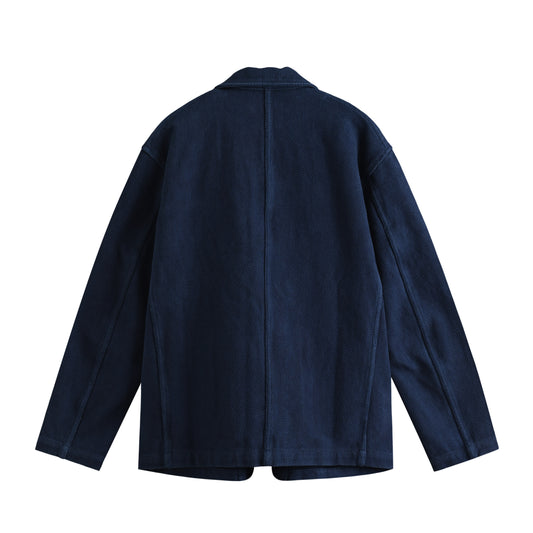藍染 インディゴ刺し子ワークジャケット【受注生産】