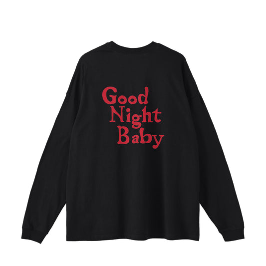 Good Night Baby ビッグシルエット ロングスリーブ バックプリント 【受注生産】 black image