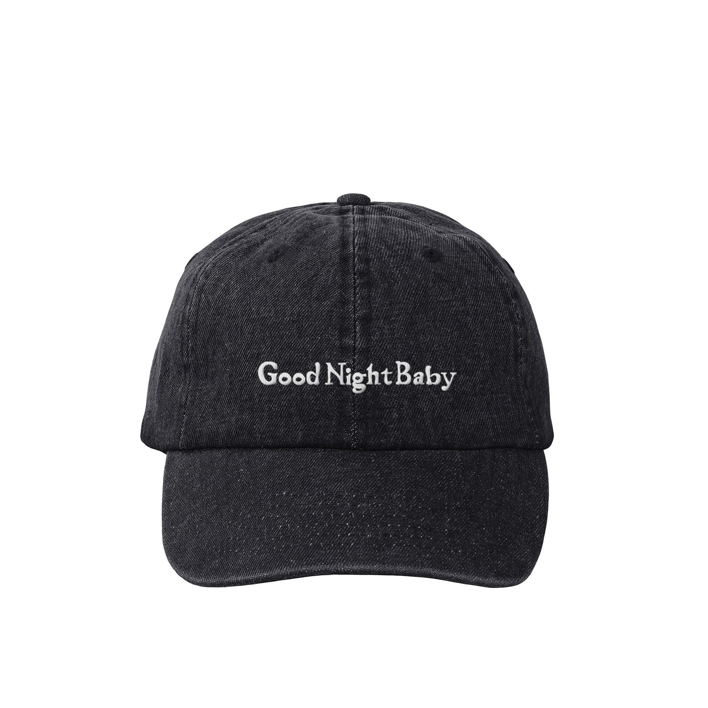 デニム 6パネル キャップ Good Night Baby【受注生産】 black image