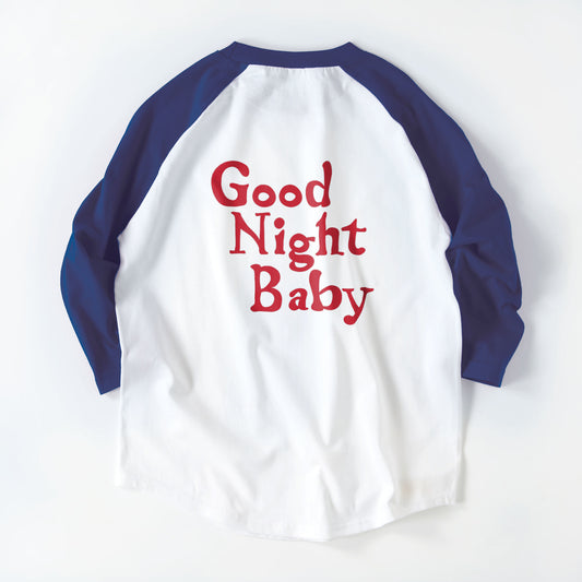 7分袖 ラグラン Tシャツ 3/4スリーブ Good Night Baby【受注生産】