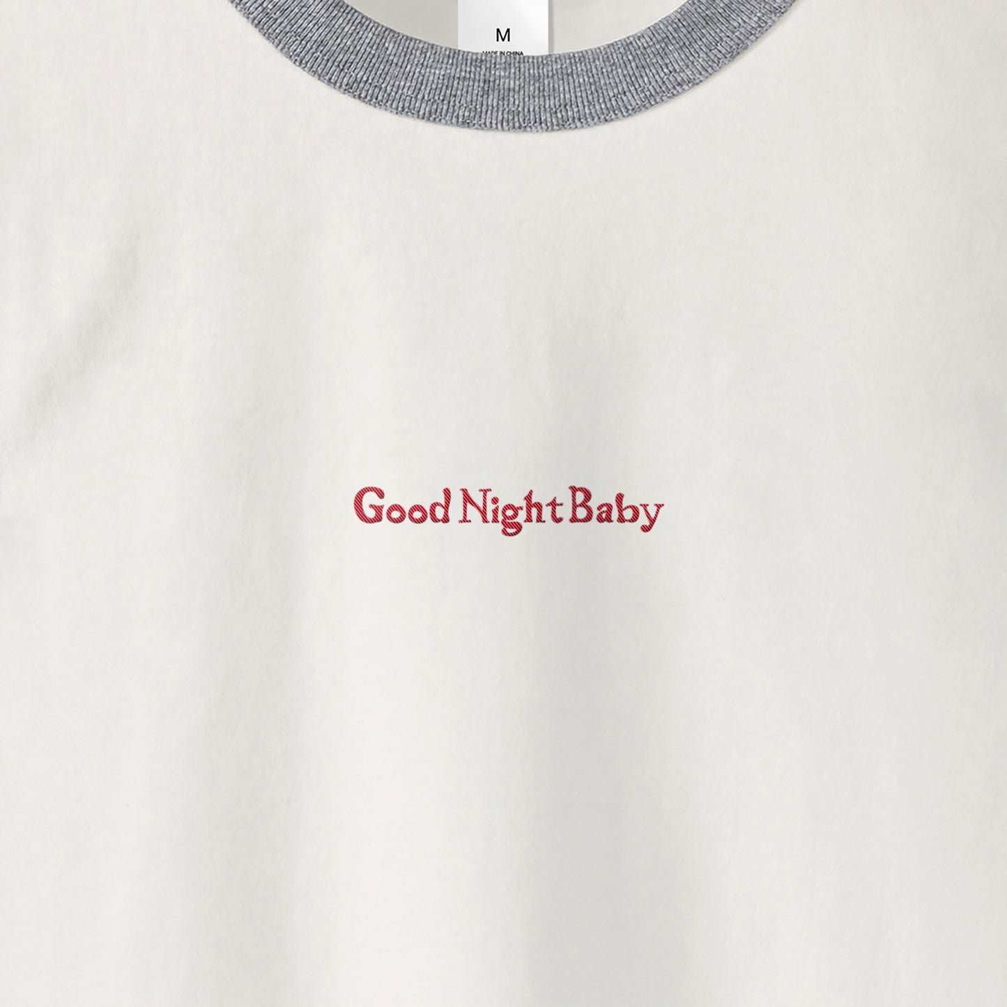 オープンエンド リンガー ダブルステッチ Tシャツ Good Night Baby【受注生産】