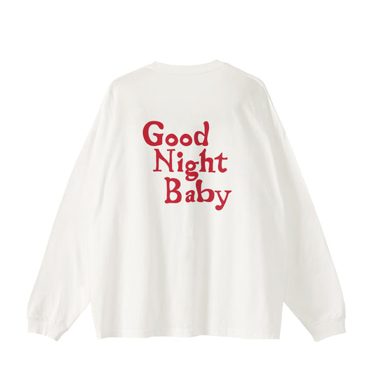 Good Night Baby ビッグシルエット ロングスリーブ バックプリント 【受注生産】 white image