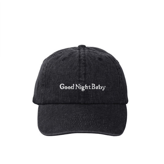 デニム 6パネル キャップ Good Night Baby【受注生産】 black image